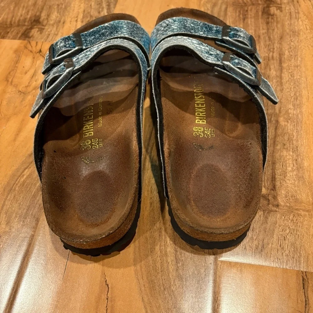 Birkenstock Classic Arizona Anaconda Women's Mules Turquoise Size 7 -7.5 - Picture 7 of 13